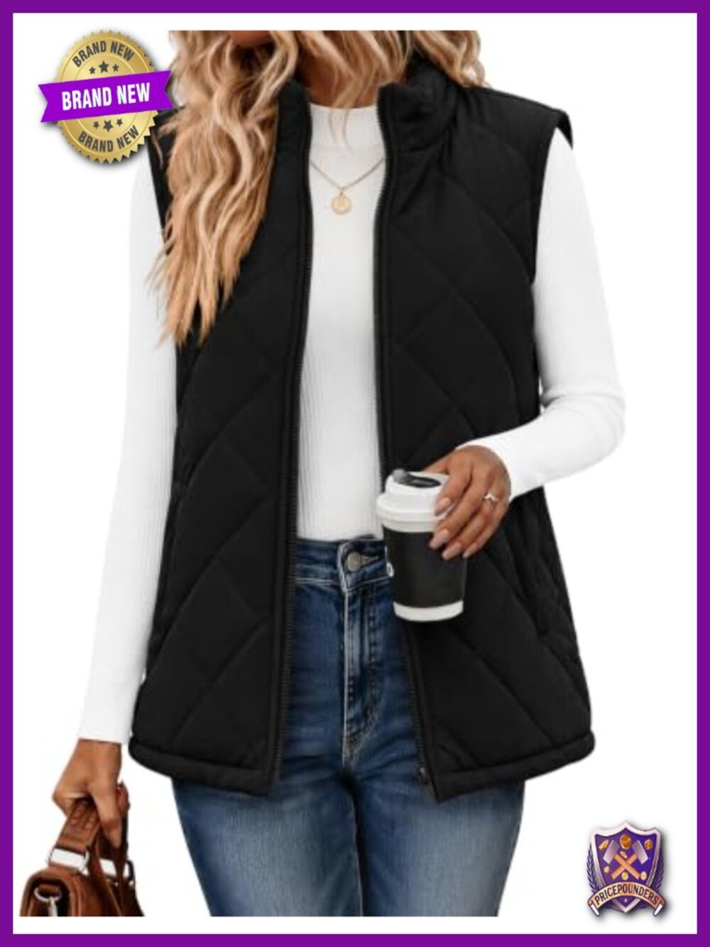 Women's Quilted Puffer Vest Sleeveless Zip Up